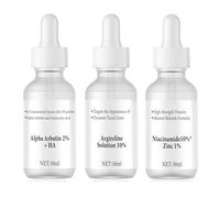 Niacinamide 10% Zinc 1%, Argireline Solution 10%, Alpha Arbutin 2% + HA Coffrets de Soins pour la Peau, Coffret Soin Visage Femme, Illumine, Réduit Pores Dilatés Visage, Atténue les Ridules, 30ml*3