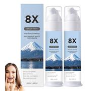 Niacinamide Foam Whitening Toothpaste with Bamboo Charcoal, 8x Niacinamide dentifrice blanchissant, Helps Remove Surface Stains, Brighter Looking Smile, Fresh Breath, Daily Oral Care,Mint Flavor，2PC