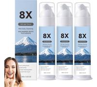 Niacinamide Foam Whitening Toothpaste with Bamboo Charcoal, 8x Niacinamide dentifrice blanchissant, Helps Remove Surface Stains, Brighter Looking Smile, Fresh Breath, Daily Oral Care,Mint Flavor，3PC