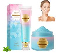 Niacinamide Whitening Toothpaste + Poudre Blanchissante Dentaire, Dentifrice Niacinamide, Dentifrice blanchissant naturel à la niacinamide, Formule douce pour des dents plus blanches