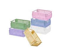 Niaciswe Cagette Pliant Boîte de Rangement 6 Pièces Mini Caisse Empilables Boîte Pliante Caisse Pliante Paniers de Rangement Cagette Pliable Rangement Caisses Pliable Coloré Caisse de Rangement