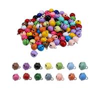 Niaciswe Cloche de Noël Multicolore 100 Pièces Petites Clochettes Grelots Coloré Clochette Grelots en Métal Clochette Grelots Cloche Grelots Clochette Couleur Petite Cloches en Métal pour Porte-clés