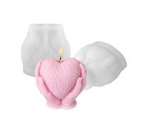 Niaciswe Main Tenue Coeur Moule en Silicone 2 Pièces Resin Mold Cœur Forme de Coeur Moules Résine Époxy 3D Heart Moule à Bougies Moule à Bougie en Silicone Moule en Silicone pour Bougeoir pour DIY
