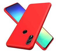 NiaCoCo Compatible avec Huawei P Smart 2019/Honor 10 Lite Coque de Protection Silicone Liquide Très Mince Étui de Anti-Rayures Protection Étui pour Téléphone+1 Protecteur D'écran Gratuit - (Rouge)