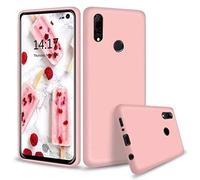 NiaCoCo Compatible avec Huawei P Smart Z 2019/Y9 Prime 2019 Coque Ultra Mince Antichoc Silicone Liquide Étui pour Téléphone Gel Doux Microfibre de Caoutchouc Rayure Protecteur Cas(Rose)