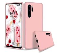 NiaCoCo Coque Huawei P30 Pro Ultra Mince Antichoc Silicone Liquide Gel Doux Microfibre Caoutchouc Rayures Rose