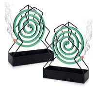 Niaetuto 2pcs Support Bobine Anti Moustique,Noir Spirale Anti Moustique,Support de Bobine Anti-Moustique,Support Spirale Anti Moustique pour Camping,Chambre à Coucher, Bureau (Pin)