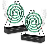 Niaetuto 2pcs Support Bobine Anti Moustique,Noir Spirale Anti Moustique,Support de Bobine Anti-Moustique,Support Spirale Anti Moustique pour Camping,Chambre à Coucher, Bureau (Triangle)