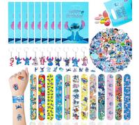 Niaetuto 82PCS S-tichss Petit Jouet Anniversaire Invites,Cadeau Invite Anniversaire,Stic Pinata Anniversaire avec 50 Autocollants,12 Bracelet,10 Porte-clés,10 Sacs Cadeaux pour Fête d'anniversaire
