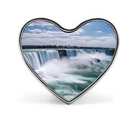 Niagara Falls Broche en forme de cœur en métal personnalisée pour adulte, broche tendance en forme de cœur, broche exquise pour sacs, vêtements, décoration et cadeaux