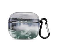 Niagara Falls Coque de protection intégrale pour écouteurs Bluetooth Antichoc Coque rigide prend en charge le chargement sans fil avec porte-clés Cadeau personnalisé pour AirPods 3