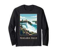 Niagara Falls New York Canada Cascade Vintage Voyage Manche Longue