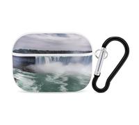 Niagara Falls Organiseur de protection antichoc pour Airpods Pro avec mousqueton et clip anti-chute pour Airpods Pro 2ème génération, blanc