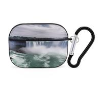 Niagara Falls Organiseur de protection antichoc pour Airpods Pro avec mousqueton et clip anti-chute pour Airpods Pro 2ème génération Noir
