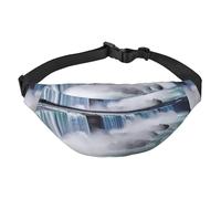 Niagara Falls Sac banane pour homme et femme - Sac banane tendance - Sac à bandoulière - Sac banane avec sangle réglable - Sac de poitrine imperméable pour voyage, randonnée, sport, noir, taille