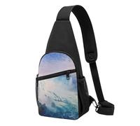 Niagara Falls Sac de poitrine imprimé pour homme et femme, sac banane d'extérieur à bandoulière pour randonnée, sport, Noir , Taille unique, Sac à dos décontracté