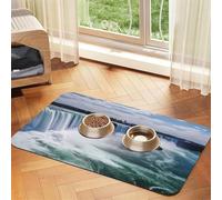 Niagara Falls Tapis d'alimentation pour animal domestique 30 x 45 cm, tapis absorbant pour gamelle d'eau et de nourriture, en cuir synthétique, imperméable, séchage rapide, sans taches