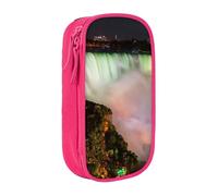 Niagara Falls Trousse à crayons pratique multi-compartiments pour bureau, voyage, école, art quotidien, rose, Taille unique, Poche de rangement