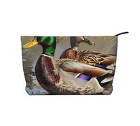 Niagara Falls Trousse de maquillage imprimée en velours côtelé pour femmes, mamans et filles, Canard colvert, Taille unique, Trousse de toilette