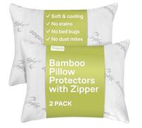 Niagara Sleep Solution Lot de 2 protège-oreillers avec fermeture éclair - Housses de coussin respirantes et rafraîchissantes pour les dormeurs chauds - 100 % résistantes aux taches, à la poussière et