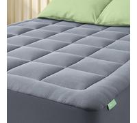 Niagara surmatelas 90 x 200 cm en Bambou, Respirant, rafraîchissant sur Matelas 1 Personne 90x200 avec Poches Profondes pour Matelas 20-50 cm, Gris Foncé