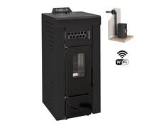 Niagara XL 12 kw Étanche - PACK POÊLE + CONDUIT VENTOUSE + WIFI - noir