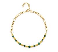 Nialaya - Chain Choker with Green Malachite - Femme - Accessoires - Jaune - Taille: 3Xs/2Xs
