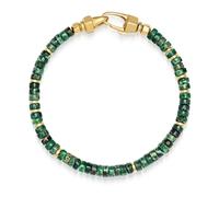 Nialaya - Dark Green Malachite Heishi Bracelet - Homme - Accessoires - Jaune - Taille: L
