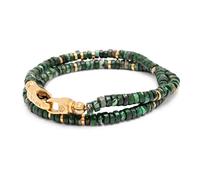 Nialaya - Dark Green Malachite Heishi Wrap Bracelet - Homme - Accessoires - Jaune - Taille: XL