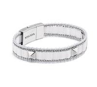 Nialaya, Femme, Accessoires, Gris, Taille: S White Jade Stud Bracelet