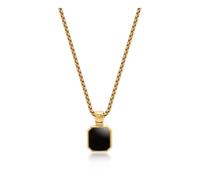 Nialaya - Gold Necklace with Square Onyx Pendant - Homme - Accessoires - Jaune - Taille: 2XL