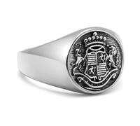 Nialaya, Homme, Accessoires, Gris, Taille: 64 MM Men's Stainless Steel Crest Ring