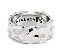 Nialaya, Homme, Accessoires, Gris, Taille: 70 MM Sculpted Sterling Silver Ring