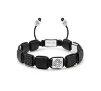 Nialaya, Homme, Accessoires, Gris, Taille: M The CZ Flatbead Collection - Black Onyx and Silver