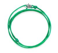Nialaya, Homme, Accessoires, Gris, Taille: ONE Size Green Wrap-Around String Bracelet with Sterling Silver Lock