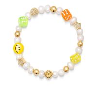 Nialaya, Homme, Accessoires, Jaune, Taille: 2XL Men's Pair of Dice Pearl Bracelet