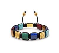 Nialaya, Homme, Accessoires, Jaune, Taille: 2XL The Dorje Flatbead Collection - Blue Lapis, Green Jade, Brown Tiger Eye, Carnelian and Turquoise