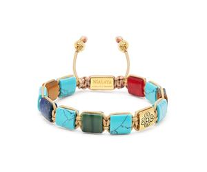 Nialaya, Homme, Accessoires, Jaune, Taille: 2XL The Dorje Flatbead Collection - Turquoise, Blue Lapis, Carnelian, Brown Tiger Eye and Green Jade