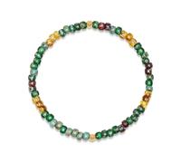 Nialaya, Homme, Accessoires, Jaune, Taille: 2XL Wristband with Green Japanese Miyuki Beads