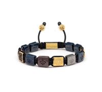 Nialaya, Homme, Accessoires, Jaune, Taille: L Men's Ceramic Flatbead Bracelet in Black, Blue, Red and Gold