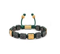 Nialaya, Homme, Accessoires, Jaune, Taille: L Men's Ceramic Flatbead Bracelet in Green and Gold