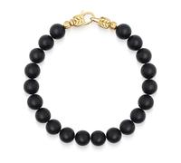 Nialaya, Homme, Accessoires, Jaune, Taille: M Black Onyx Healing Bracelet with Gold Lock