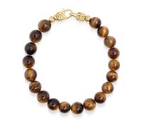 Nialaya, Homme, Accessoires, Jaune, Taille: M Brown Tiger Eye Healing Bracelet with Gold Lock