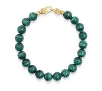 Nialaya, Homme, Accessoires, Jaune, Taille: M Green Malachite Healing Bracelet with Gold Lock