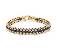 Nialaya, Homme, Accessoires, Jaune, Taille: M Navy Woven Box Chain Bracelet in Gold