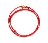 Nialaya, Homme, Accessoires, Jaune, Taille: ONE Size Red Wrap-Around String Bracelet with Sterling Silver Gold Plated Lock