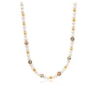 Nialaya, Homme, Accessoires, Jaune, Taille: S Men's Evil Eye Pearl Necklace