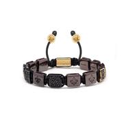 Nialaya, Homme, Accessoires, Jaune, Taille: XL Men's Ceramic Flatbead Bracelet in Red and Black