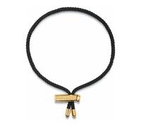 Nialaya - Men's Black String Bracelet with Adjustable Gold Lock - Homme - Accessoires - Jaune - Taille: ONE Size