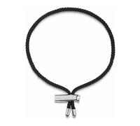 Nialaya - Men's Black String Bracelet with Adjustable Silver Lock - Homme - Accessoires - Gris - Taille: ONE Size
